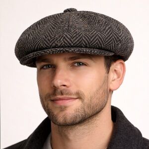 Aran’s Sweater Market Men's Herringbone Newsboy Cap